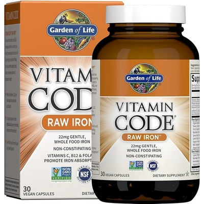 Garden of Life Vitamin Code Raw Iron 22 mg 30 kapslí