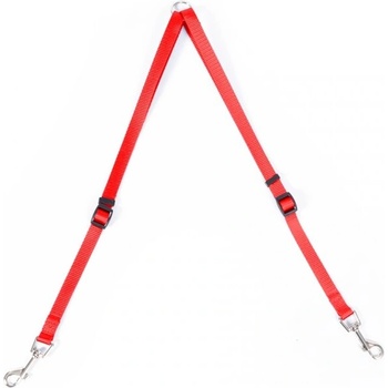 Duvo Plus Lead Coupler - Регулируем повод за две кучета от 40 см. до 70 см. / 15 мм. червен