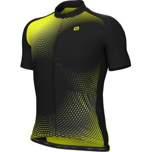 Alé Мъжка фланелка с къс ръкав за колоездене Alé Optical S/S Jersey Cycling jersey - Fluo Yellow - размер M (056-3001-0214)