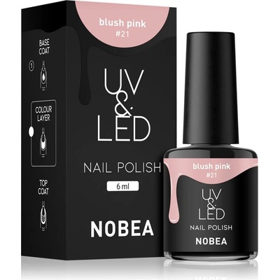 NOBEA UV & LED Nail Polish гел лак за нокти с използване на UV/LED лампа бляскав цвят Blush pink #21 6ml