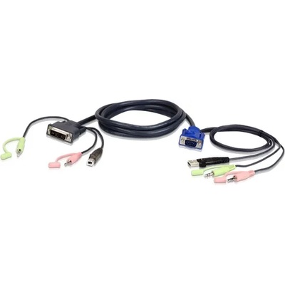 ATEN KVM кабел USB VGA-DVI-I Audio, 1, 8 м - 2L-7DX2U (2L-7DX2U)