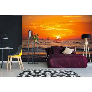 DIMEX ART Самозалепваща се флизелинова фототапета здрач край морето 375 x 250 см