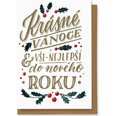 Chaukiss Krásné Vánoce & vše nejlepší do Nového roku - zlaté písmo