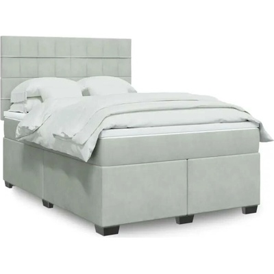 vidaXL 11461.3293254 Boxspring postel s matrací světle šedá samet