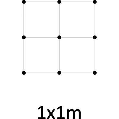 Montážní sada pro zelenou stěnu - nerez, rozměr 1 x 1 m