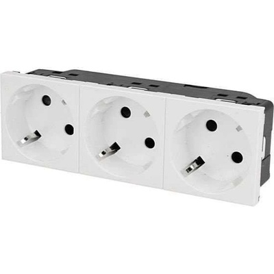 Legrand Контакт шуко ТРОЕН 45° 16А 6 мод. цвят бял Mosaic - 278253L (278253L)