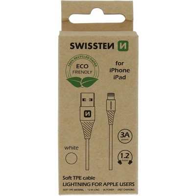 Swissten 71502301ECO USB / Lightning ECO bílý
