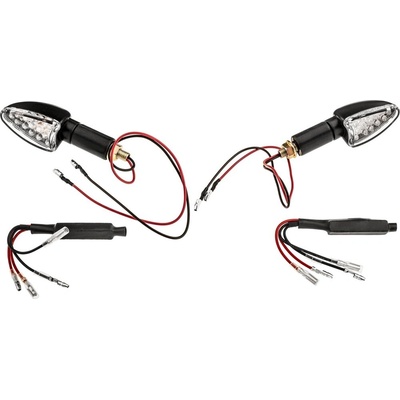 smerovka LED Arrow dlhý, OXFORD (číre sklíčko, čierny plášť, pár)