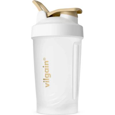 Vilgain Shaker Pro 400ml - s praktickým poutkem, zaobleným dnem a spirálou, bílý