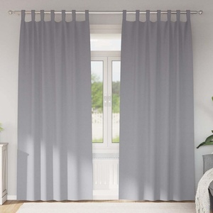 Pure Line Home Плътни завеси в цвят сив с текстилни гайки (уши), 2 бр. , 140 x 225 см