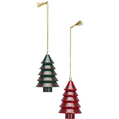 MADAM STOLTZ Vianočná ozdoba Christmas Tree Green / Red zelená
