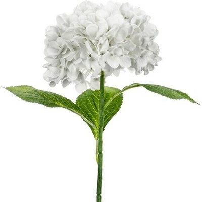 PartyDeco Umělá květina – Hortenzie Premium, 69 cm, bílá