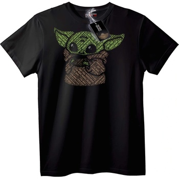 NOONEBRAND Тениска Baby Yoda текстово изкуство - 2XL, Black