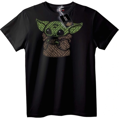 NOONEBRAND Тениска Baby Yoda текстово изкуство - 2XL, Black