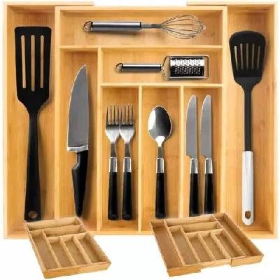 Organizér na příbory Rozkládací Bambusový 50 cm