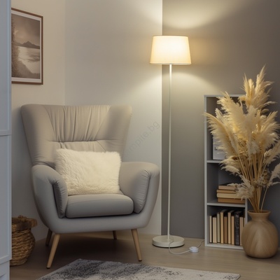 Brilagi - LED подова лампа CERIA 1xE27/40W/230V Ø 30 см бежова/бяла (BG2918)