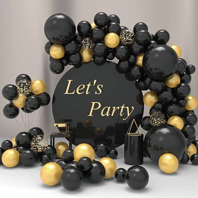 Cakesicq Balónková girlanda černo zlatá