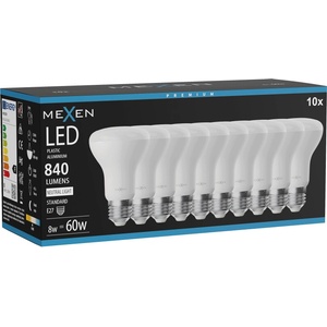 Mexen Nova 10x LED крушка E27, R63, 8W, Неутрална - 4000K, 840 lm - L104-E27-0840-01x10 (L104-E27-0840-01x10)