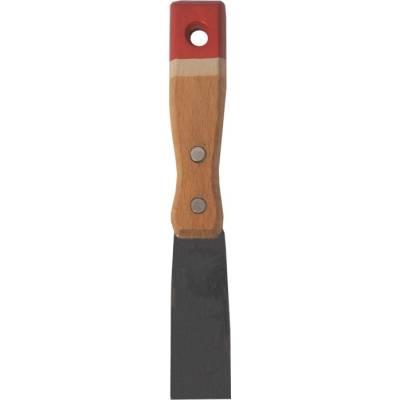 TOPTRADE špachtľa nerezová, s drevenou, nitovanou rukoväťou, 30 mm, profi
