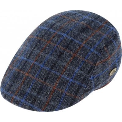 Fiebig Headwear since 1903 pánská kostkovaná modrá vlněná bekovka