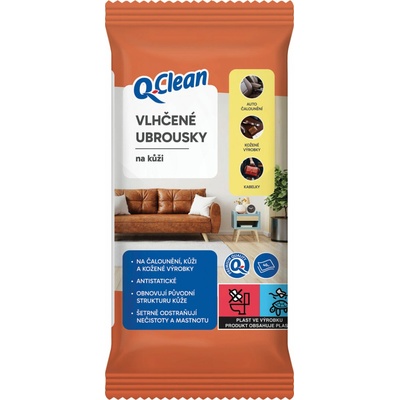 Q Clean vlh obrúsky na koži 40 ks