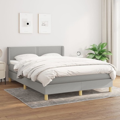 vidaXL 11461.3130193 Boxspring postel s matrací světle šedá textil