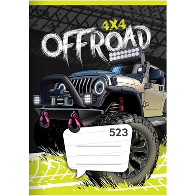 Junior Školní sešit A5 523 auto Offroad linkovaný