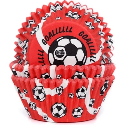 House of Marie Červené košíčky futbal na cupcaky 50 ks 50x33 mm