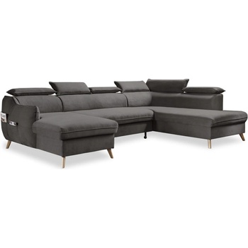 Miuform Тъмносив кадифен U-образен ъглов диван (десен ъгъл) Sweet Harmony - Miuform (834MO247)