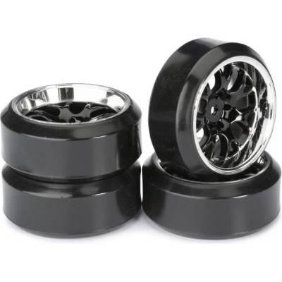 ABSIMA Дрифт гуми за 1/10 Absima Tires Wheel Set Drift LP " Comb / Profile C" black/chrome 1: 10 (4 pcs) 2510042 (2510042)