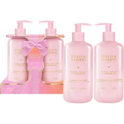 Baylis & Harding Jojoba, Vanilla & Almond Oil Jojoba, Vanilla & Almond Oil Ošetrujúce tekuté mydlo na ruky 300 ml + Jojoba, Vanilla & Almond Oil mlieko na ruky a telo 300 ml kozmetická sada