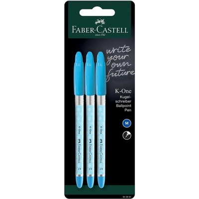 Faber-Castell Химикалка K-One, 0.7 mm, синя, 3 броя в блисте (1005100158)