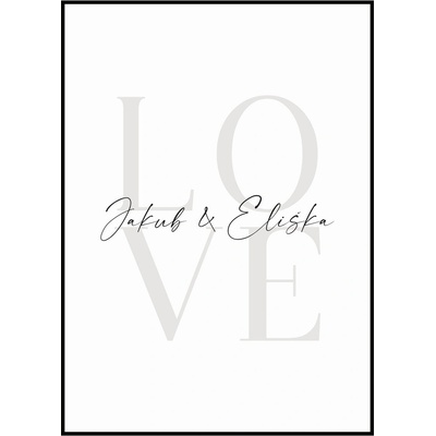 Jen tak z lásky Plakát Love se jmény Rozměr plakátu: 50 x 70 cm