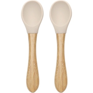 Lorelli Силиконови лъжички с бамбук Lorelli - Natural, 2 броя, Beige (10230680005) - baby