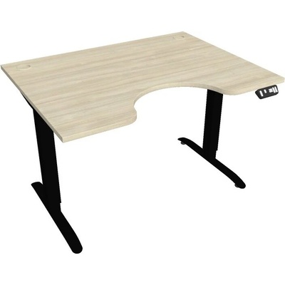 Hobis Office Pro psací stůl Motion MS ERGO 2 Šířka: 120 cm, Barva desky: akát, Barva kovu: černá RAL 9005 Šířka 120-180 cm / 27 barevných variant