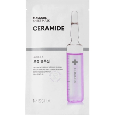 Missha Mascure Moisture Barrier Solution Sheet Mask hydratační pleťová maska s ceramidem 27 ml