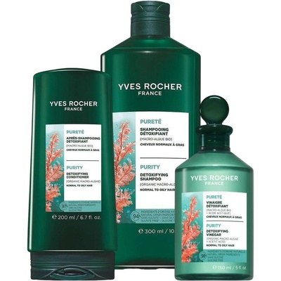Yves Rocher Purity Комплект - Шампоан, Балсам и Серум, 300 + 200 + 150 ml
