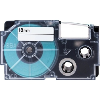 PRINTLINE kompatibilní páska s Casio XR-18WE1 18mm, 8m, černý tisk/bílý podklad