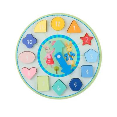 Дървен Пъзел Часовник Peter Rabbit, числа и броене