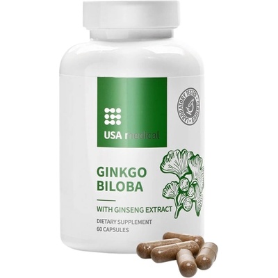 USA medical Ginkgo Biloba 120 mg | with Panax Ginseng [60 капсули]