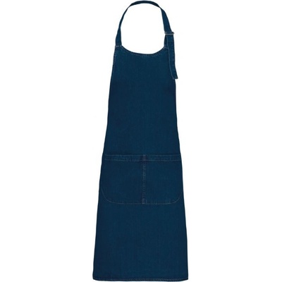 Kariban Vintage K885 Zástera s dvojitým vreckom denim