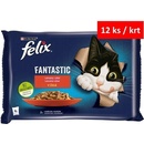 Krmivo pre mačky Felix Fantastic hovädzie a kura v želé 4 x 85 g