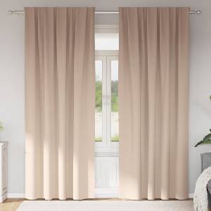 Pure Line Home Плътни завеси в цвят таупе с комбиниран перделък, 2 бр. , 140 x 245 см