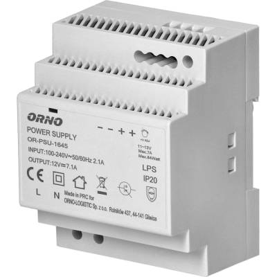 Napájení na lištu DIN 12VDC, 7A, 84W, šířka 4 moduly