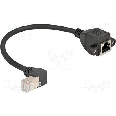 Delock 80309 Prodlužka Ethernet; S/FTP Cat 6a; 0,25m černý