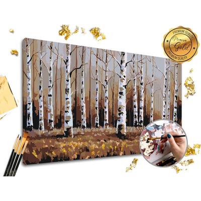 Malování podle čísel PREMIUM GOLD Březový háj – Zboží Mobilmania