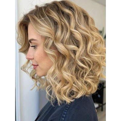 Webshaiy Paruka s krajkou a medově blond ombré, dámská vlnitá vrstvená bob paruka po ramena s ofinou – Zboží Dáma