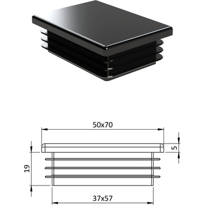 Krytka plastová 50 x 70 mm