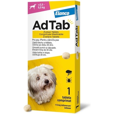 AdTab 112 mg žvýkací tablety pro psy 2,5-5,5 kg 1 tbl