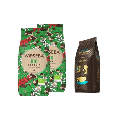 WOSEBA Bio Organic кафе на зърна 2 кг + подарък Crema Classico кафе на зърна